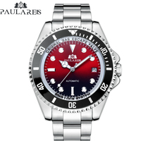 Classic Men Mechanical Wristwatch Luxury Stainless Steel Ceramic Bezel Automatic Watch for Men Calendar Relogio Masculino Box