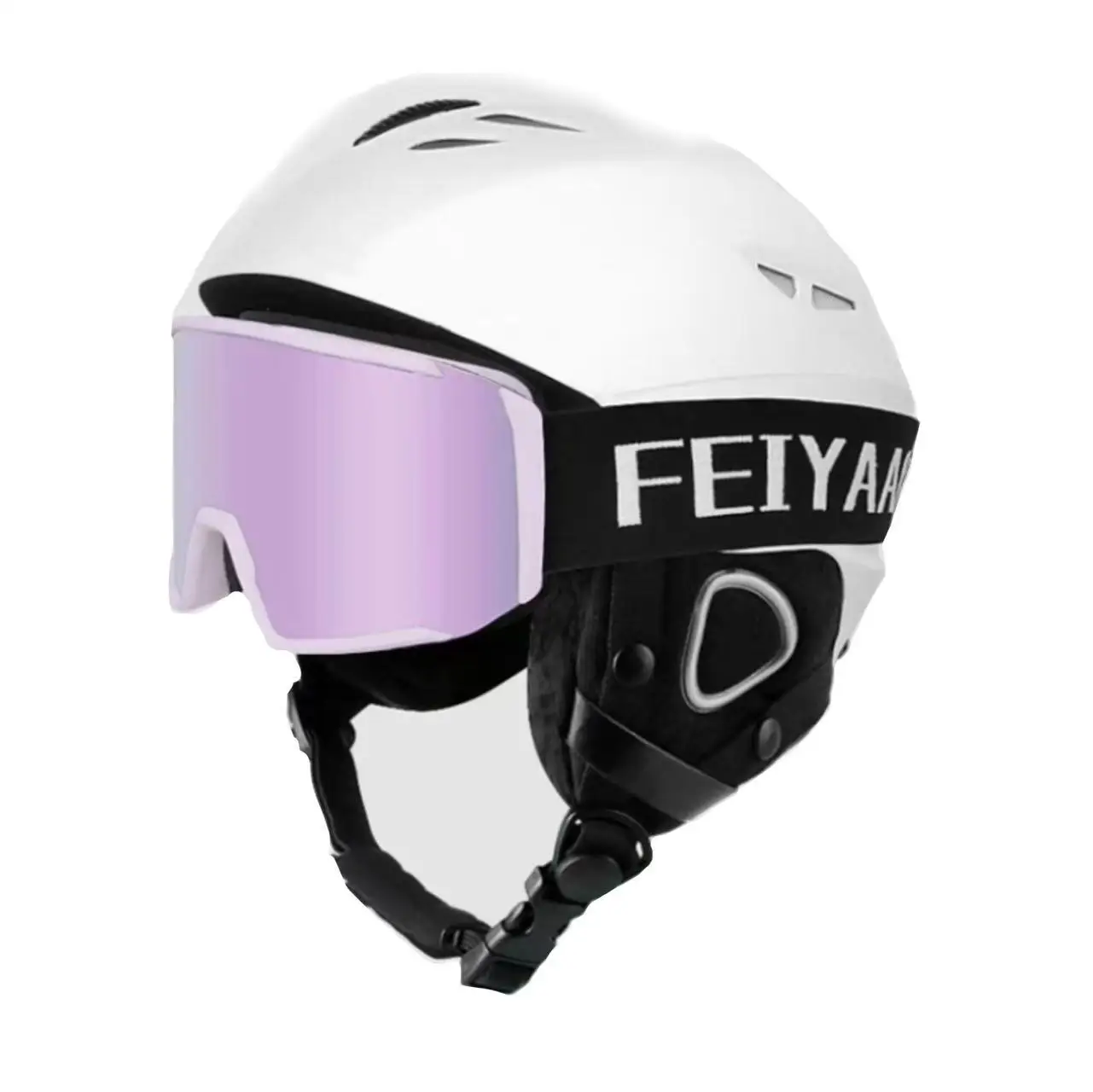 معدات التزلج الاحترافية: خوذة التزلج مع نظارات واقية مدمجة - مجموعة كاملة للرجال والنساء