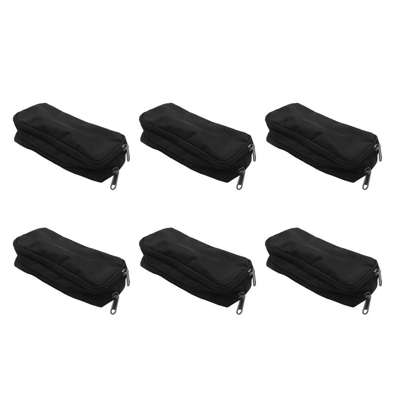 

6X Big Capacity Pencil Case Oxford Storage Pouch Marker Pen Case Simple Stationery Bag School Office Organizer Black-AC47