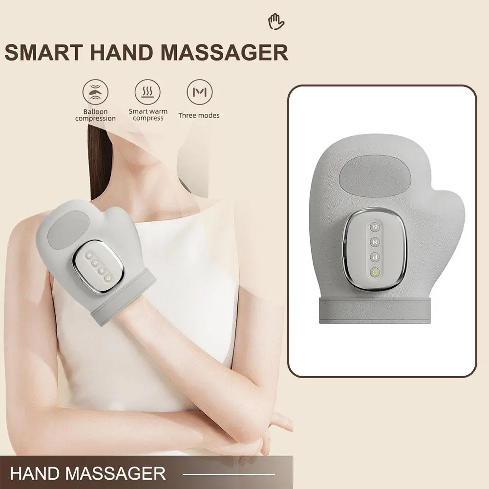 

Electric Hand Massager ｗith Compression Warm Heating Cordless Glove Massager Application for Carpal Tunnel Finger Numbnes K1E9