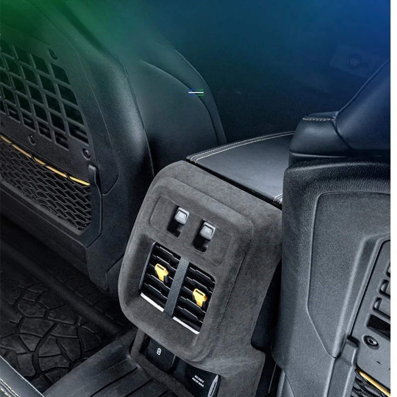 

ABS Alcantara Car Rear Air Outlet Anti Kick Decorative Protective Frame for Ford Bronco Interior Decor Accessories