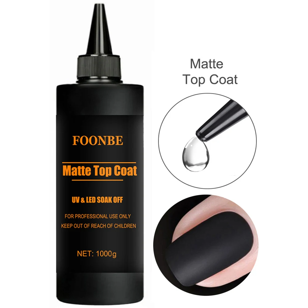 Foonbe High Quality UV Gel Top Coat With Sticky Layer Base Coat Primer 1000g Big Volume Gel Nail Polish For Nail Art