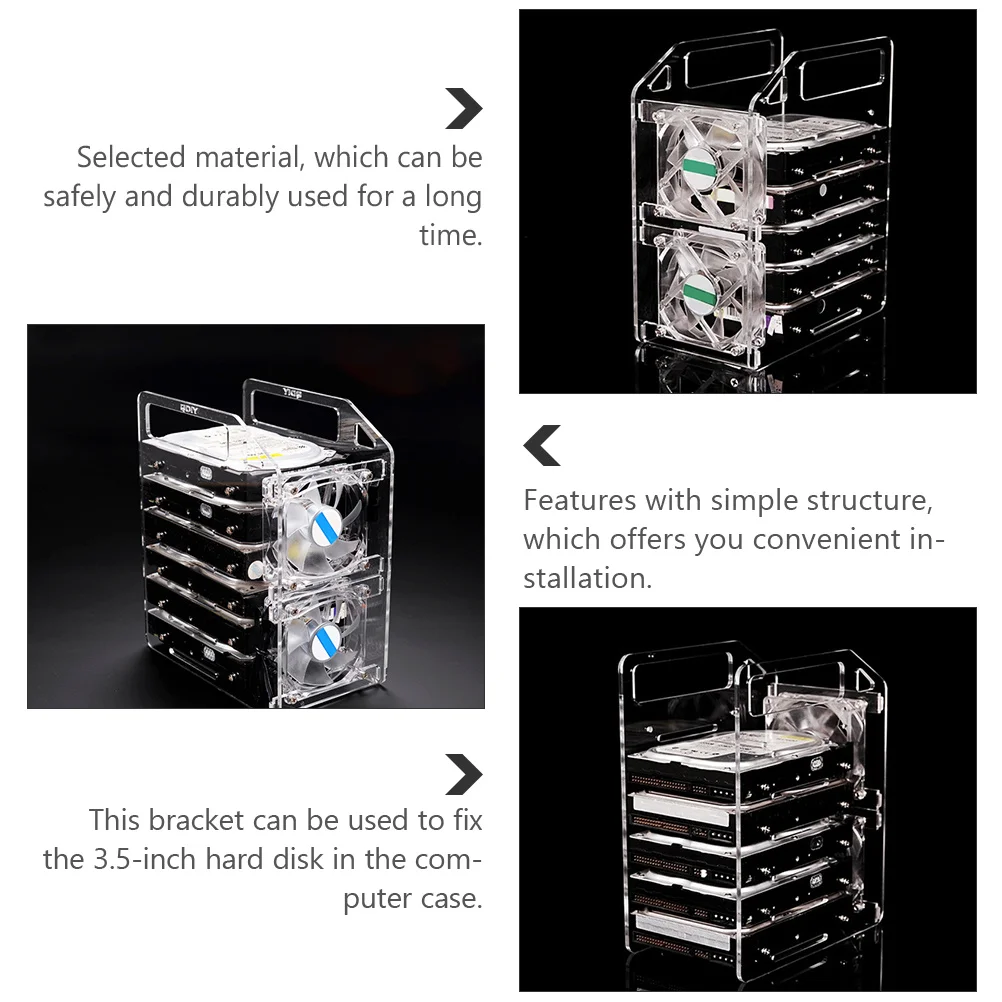 

1Set Transparent Hard Drive Rack 3.5inch Multi-Layer Disk Mounting Bracket Hollow Design Heat Dissipation Storage