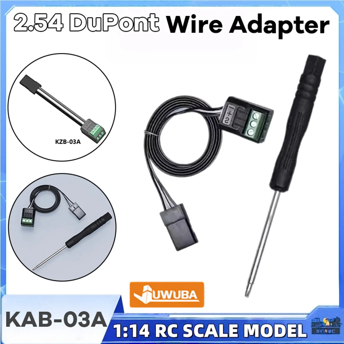 2.54 DuPont Wire Adapter KZB-03A Terminal Receiver Professional Conversion Wire DG308 For 1/14 Tamiyaa RC Truck Toy Model Parts