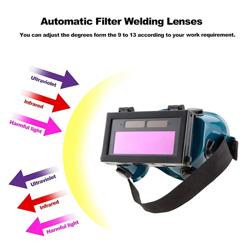 

BHBD-4X Auto Darkening Welder Welding Eyes Goggles Glasses Helmet Mask Eyeshade Patch Eyes Workplace Goggles (Dark Green)