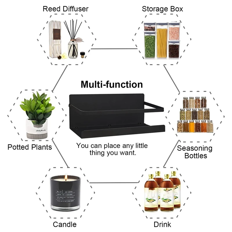 Magnetic Adsorption Rack, Spice And Condiment Storage Rack, Space Saving, Refrigerator And Microwave, Metal Flat Rack