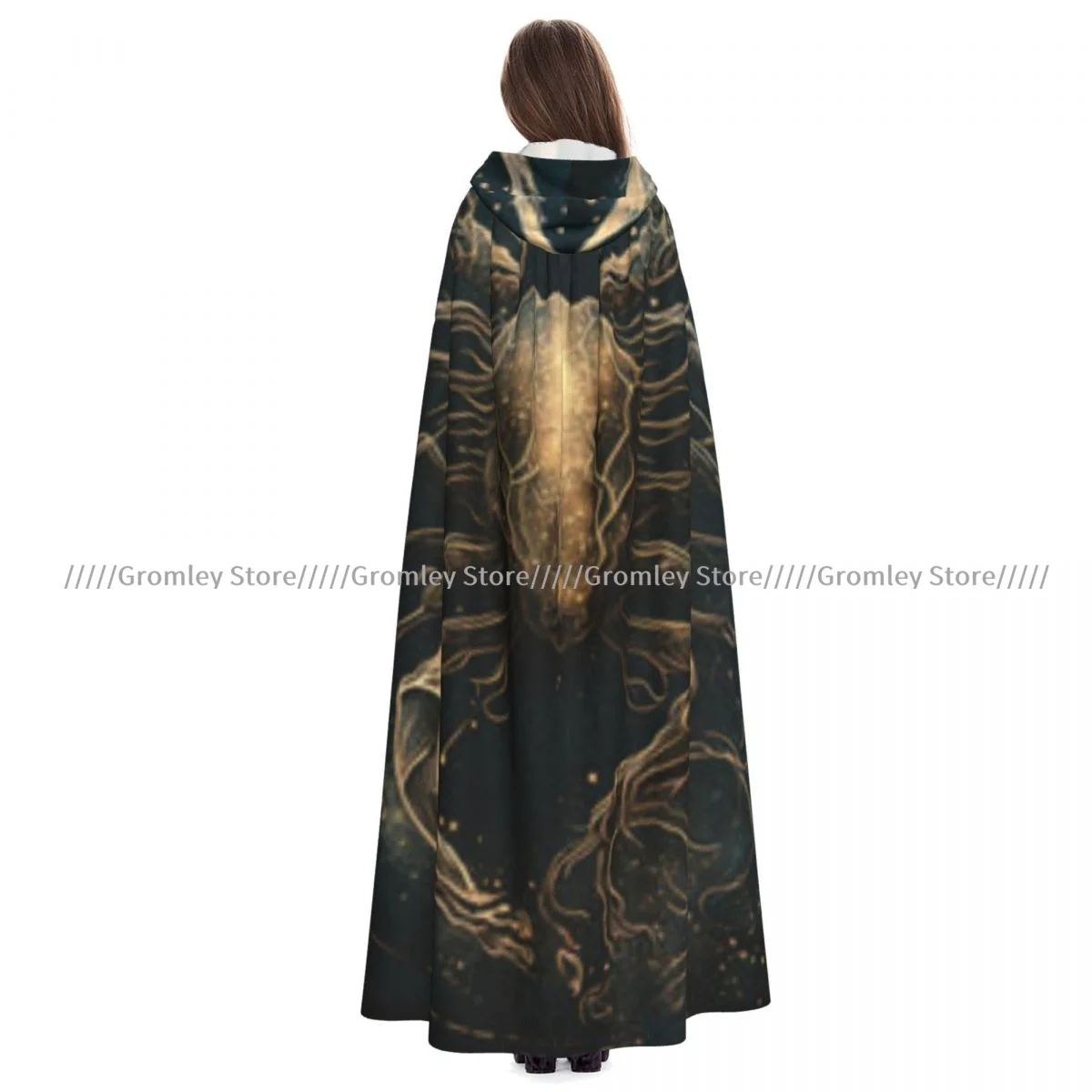 Cancer Zodiac Sign Witch Cloak Halloween Cosplay Costume Adult Unisex Cloak Retro Ages Cape