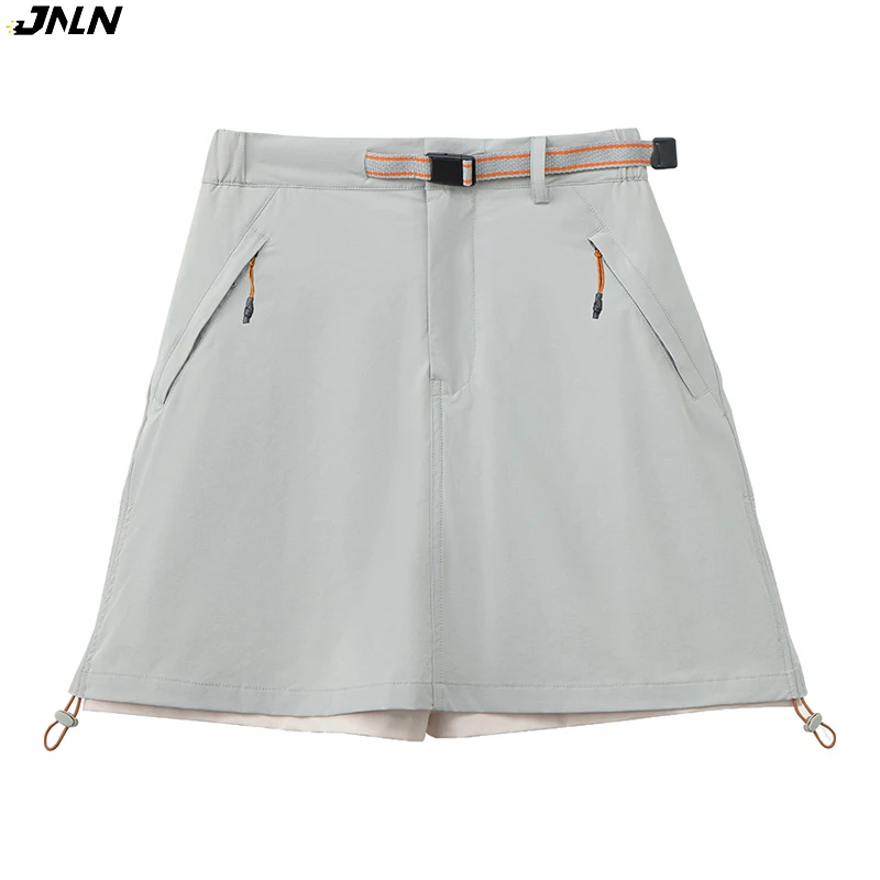 

JNLN Quick-Dry Sports Shorts Women Summer Outdoor Hiking Camping Climbing Stretch Shorts Skirt Lightweight Cargo Culottes