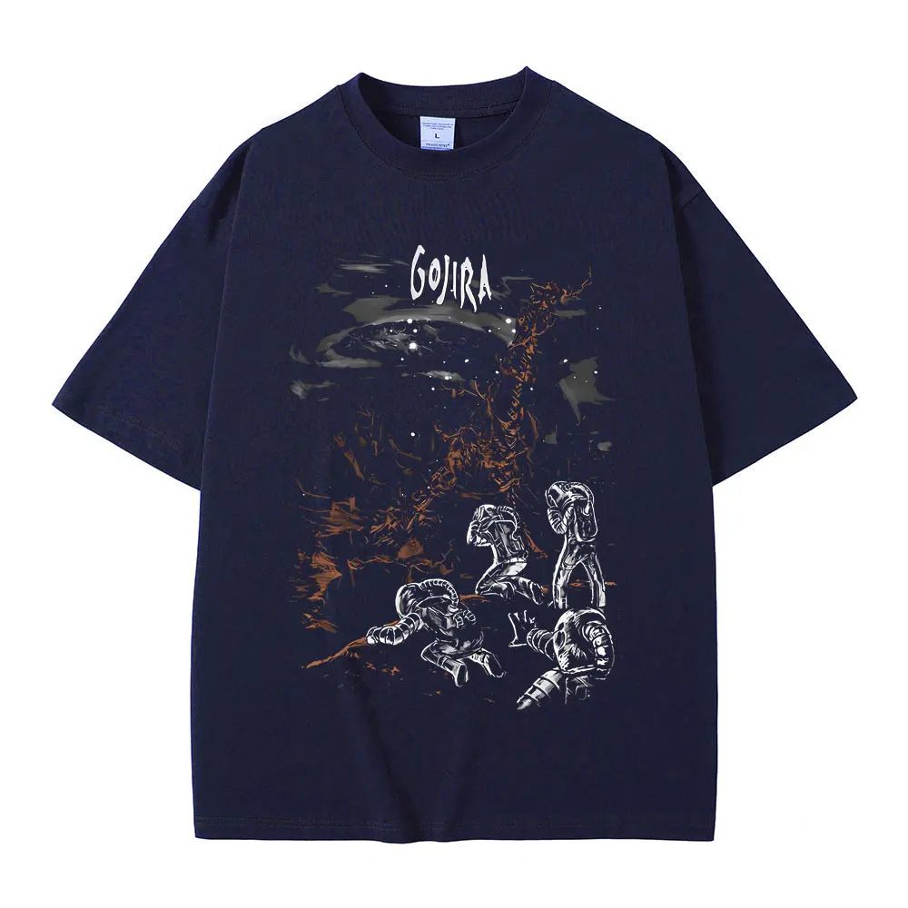 Limited French Vintage Metal Band Gojira From Mars To Sirius Album Graphic Tshirt Men Women Gothic Rock Music Oversized T-shirts