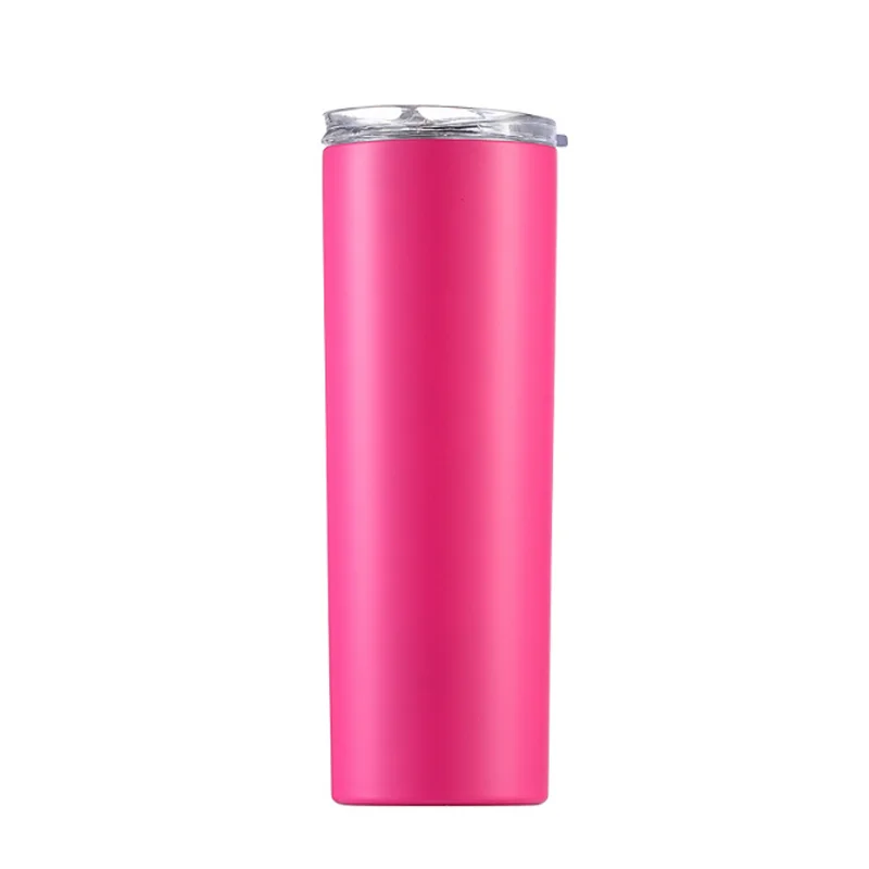 Tumblers 20 oz Skinny Straight Tumbler with Lid  Double Wall Insulated Bulk with Shrink Wrap Film for DIY Gifts