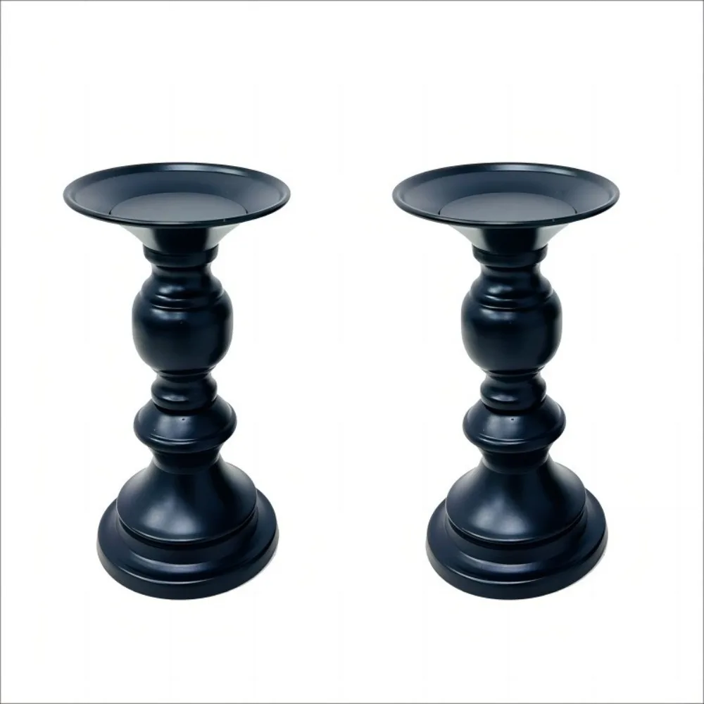 

1/2Pcs Pillar Tabletop Candle Holders Metal Wedding Centerpieces Decoration Candlestick Holder Vintage Elegant