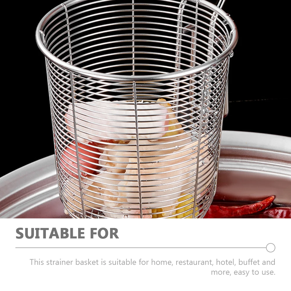 

Stainless Steel Kitchen Strainers Pasta Baskets Food Serving Strainer Spoon Frying Basket Noodle Strainers Deep Hot Pot