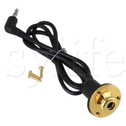 Semi-acoustic Guitar  Pickup End Pin Endpin Jack Socket 3.5mm Plug Gold