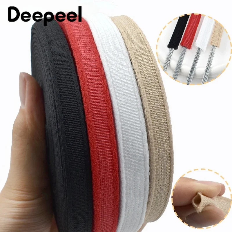 10/20M 10mm Nylon Tubular Webbing Straps Ribbon Band for Underwear Bra Strap Underwire Channeling Tape DIY Sewing Accessories