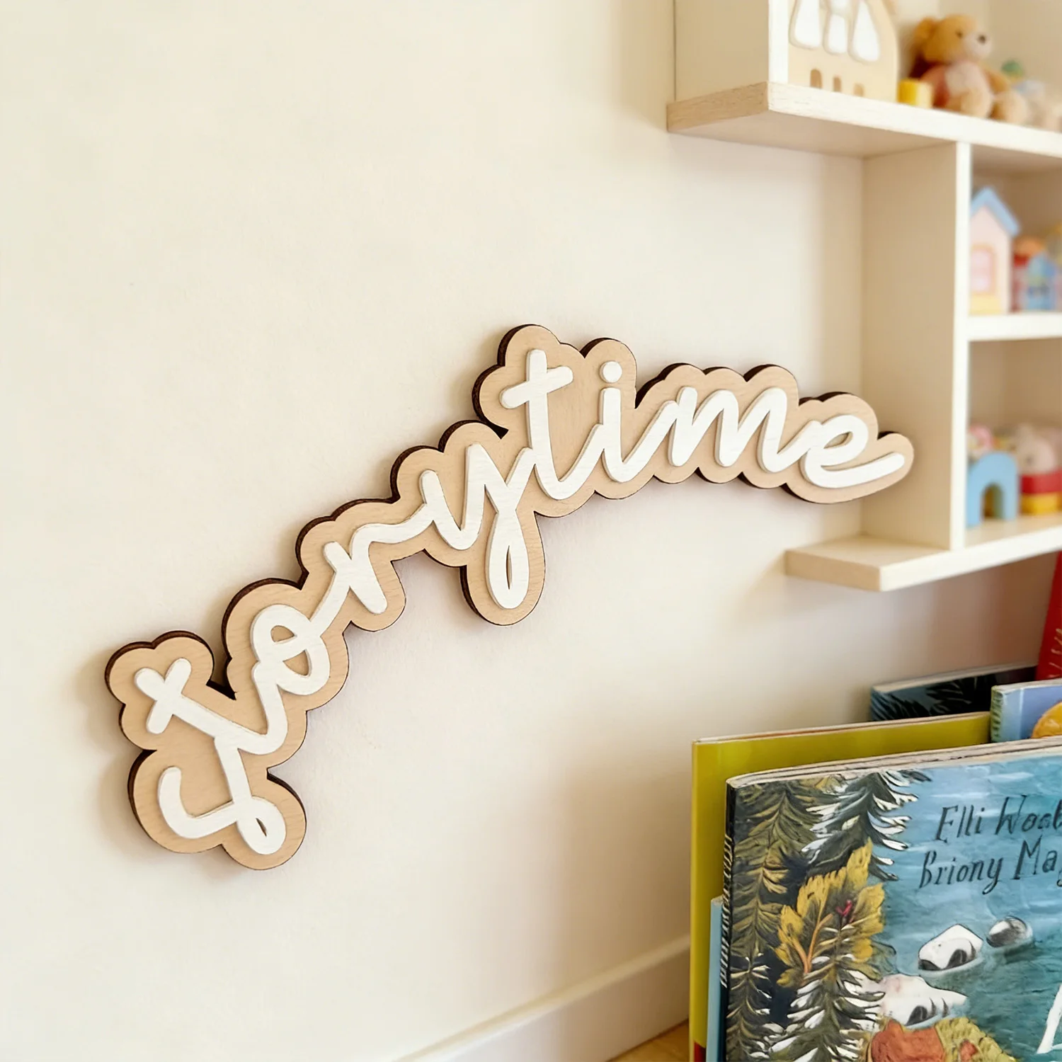 1pc Customized Wooden Reading Corner Signboard, Wall Art Decoration, Story Time Sign, Book Corner, Bookshelf Corner,Library Logo