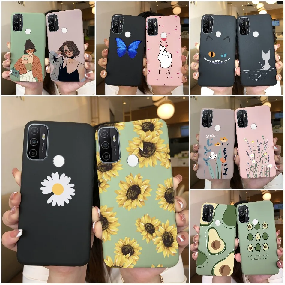 For OPPO A53S 2020 Case Cartoon Coque Heart Painted Silicone Phone Back Cover For oppo a53s A 53s A53 s oppoa53 2020 Shell Case