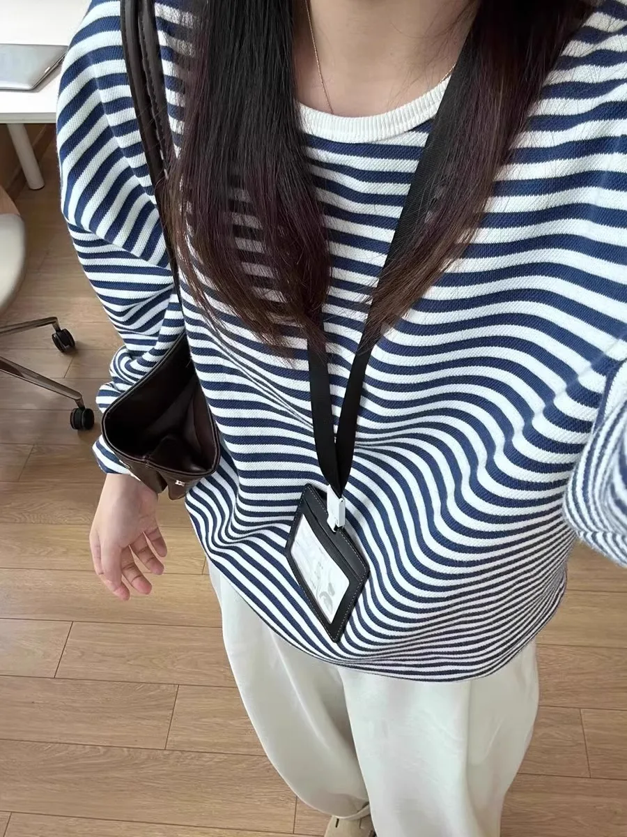 Women'S Sweatshirts Y2K Sweat-Shirt Medium-Length Contrasting Matching French Terry Jacquard Ripped Padded Homewear Grunge