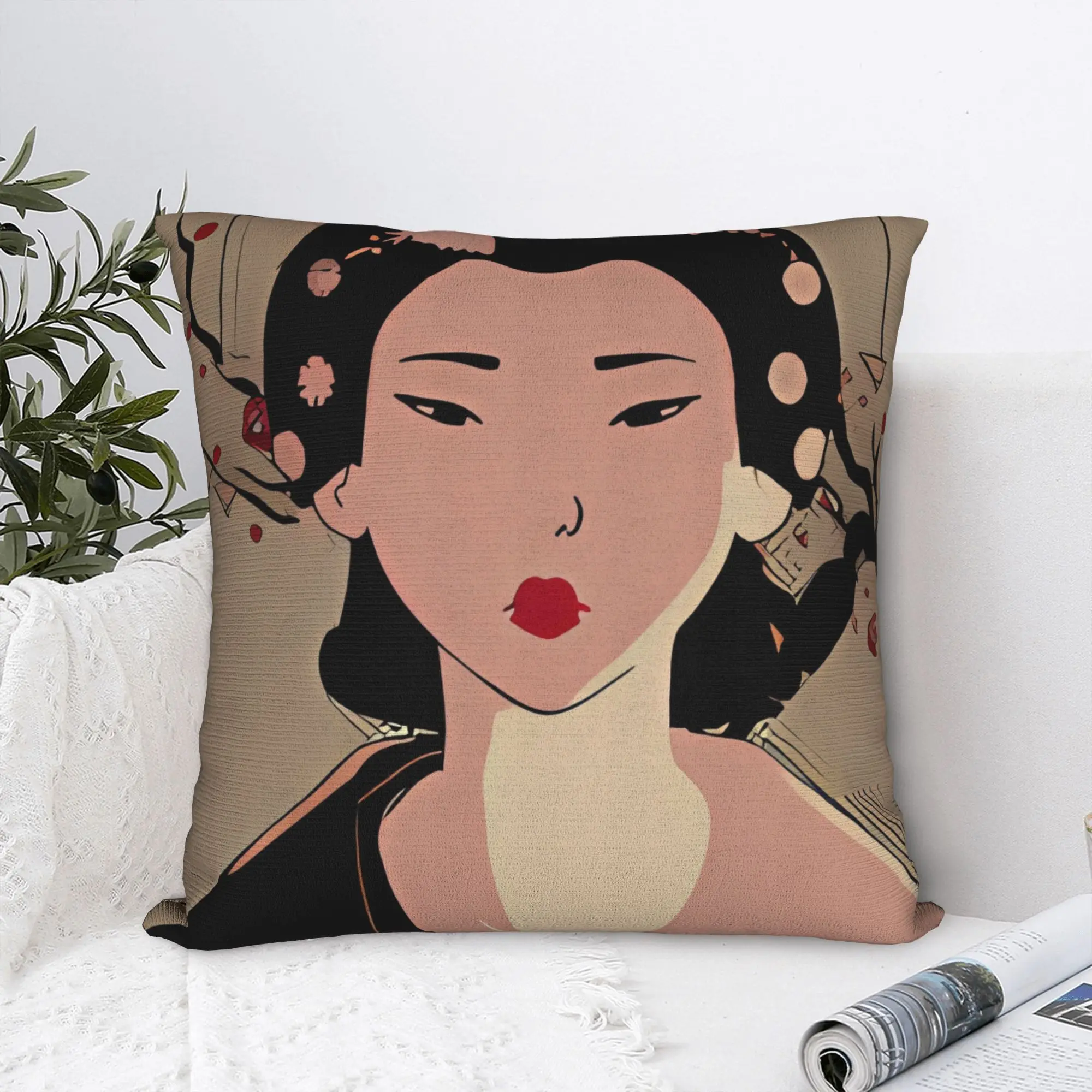 Blue Eye Samurai Art Merch Pillow Case  Graphic Pillow Cover Vintage Pillowcases For Living Room Sofa