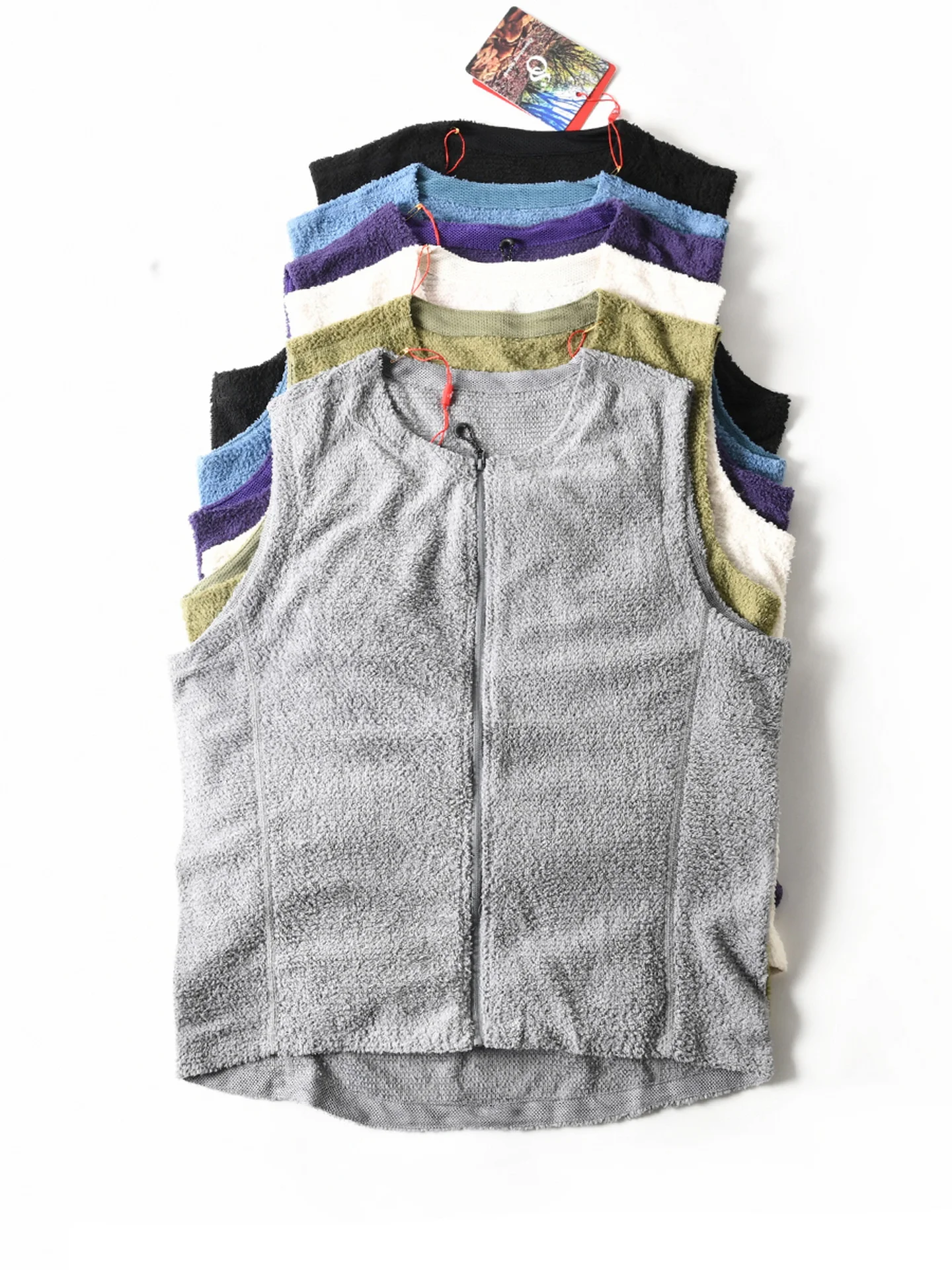 New American Style Lightweight Fleece Warm Quick Dry Breathable Zipper Open Cardigan round Neck Men's Autumn Winter Vest