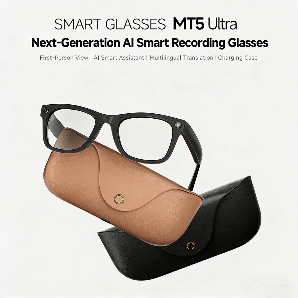  NEW MT5 Ultra AI Smart Glasses Real-time Translation Glasses 800W Pixel Camera Photo Video Recording Waterproof Smart Sunglasses 