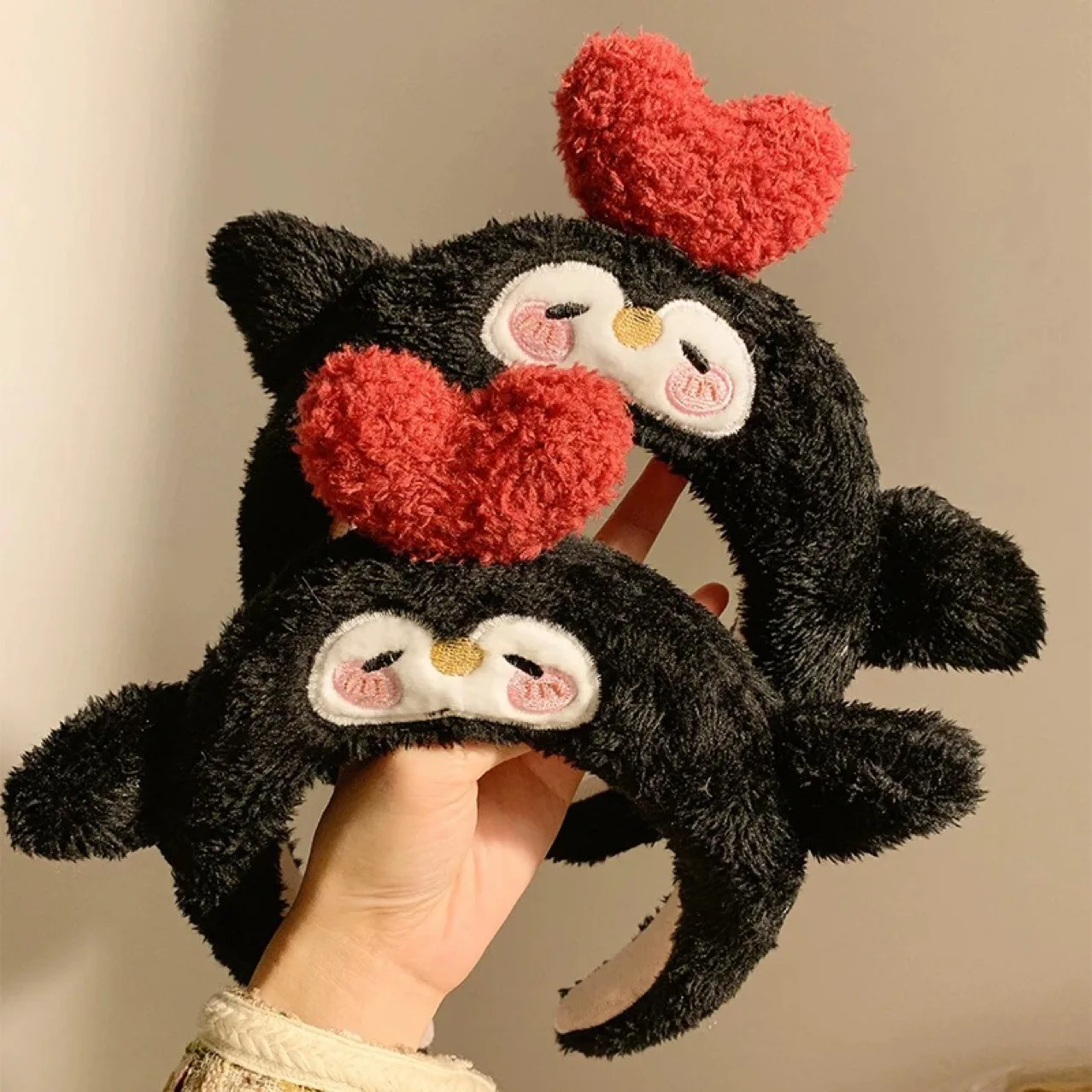 

Новая кавайная плюшевая повязка на голову с черным пингвином, забавная мультяшная плюшевая кукла, повязка для волос для мытья лица, обруч для волос, головной убор для женщин и девочек
