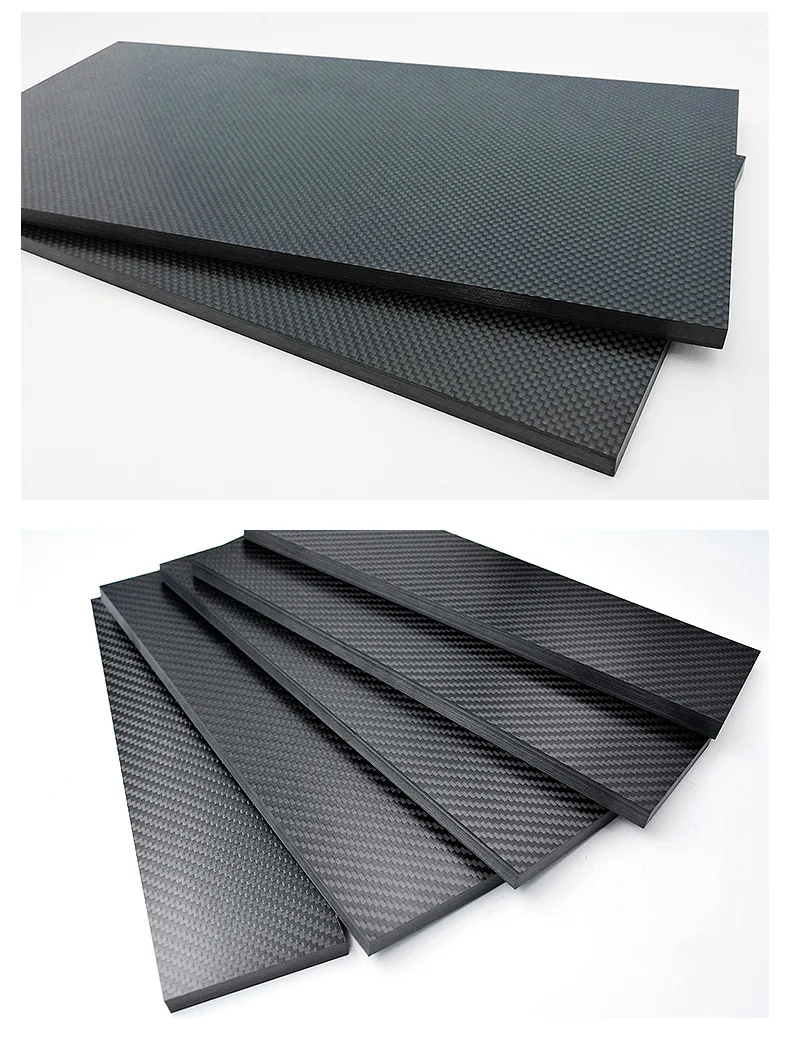 1pcs 3K Carbon Fibre Sheet High Strength Carbon Fibre Sheet Carbon Fibre Long Strip Thickness 0.2-6mm Length 350mm-580mm