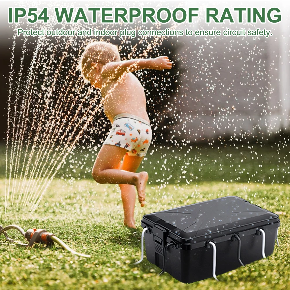 Outdoor Electrical Box Extension Cord Cover IP54 Waterproof Electrical Project Box Outdoor Outlet Dry Box for Holiday Light
