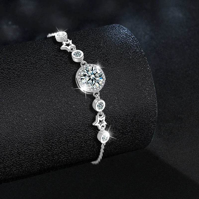 

ZFSILVER модный классический роскошный браслет из серебра 925 пробы с муассанитом и звездой для очаровательных женских аксессуаров, роскошные ювелирные изделия, подарок XRZ026