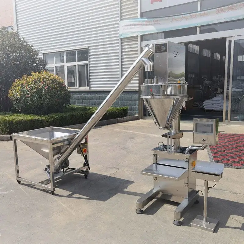 Customized 304 Stainless Auto Dosing Weighing Auger Filler Bottling Machine For Spice Flour Sugar Protein Dry Powder