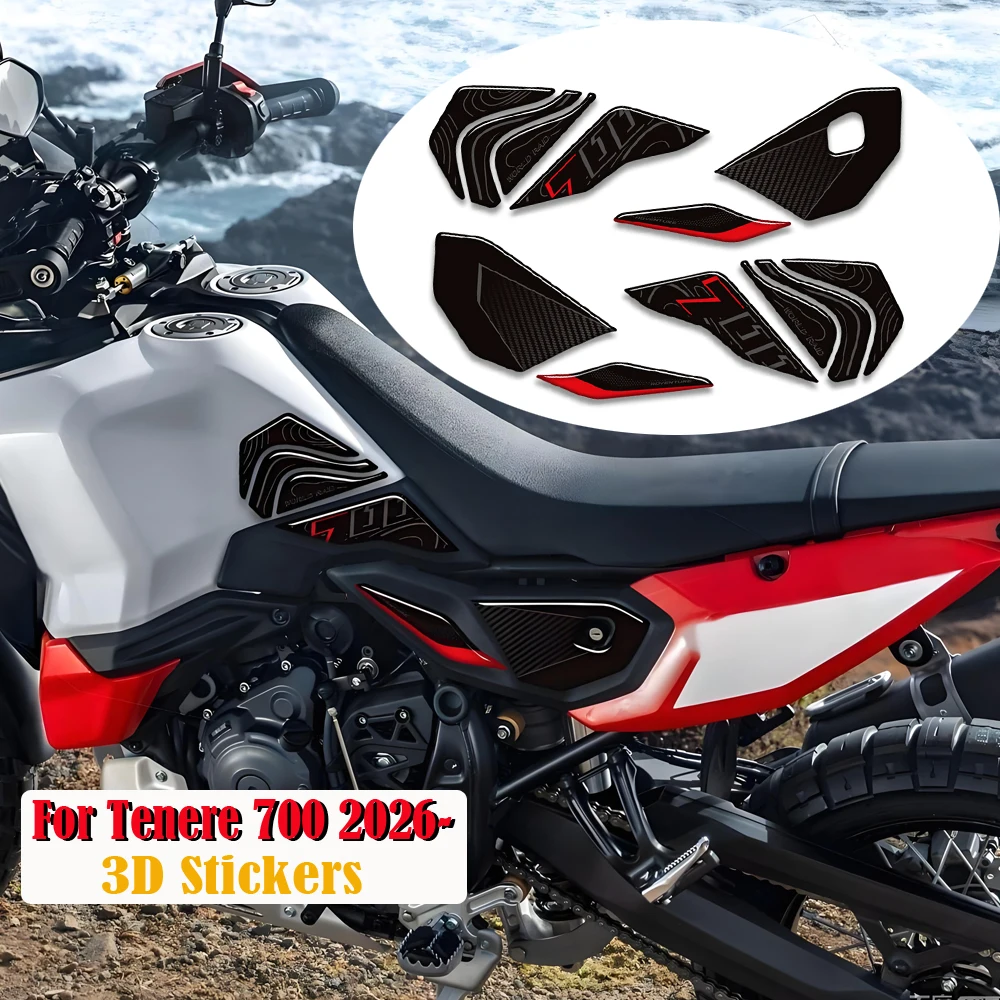 For Yamaha Tenere 700 Tenere 700 Tank Pad Gas Fuel Oil Kit Fairing Fender Handguard Protector 3D Stickers 2026-