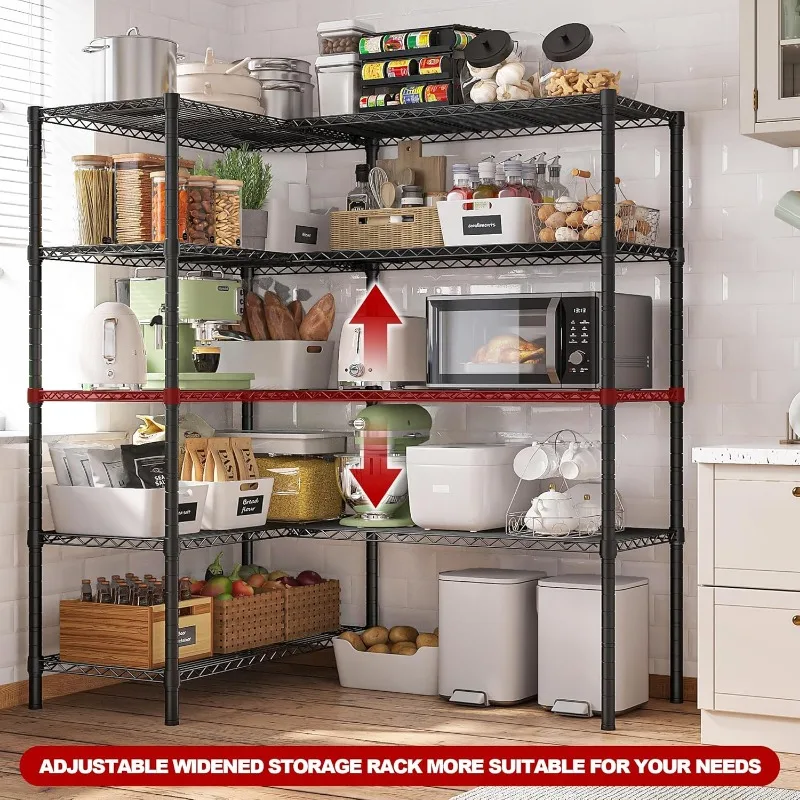 Imagem -05 - Prateleiras de Arame para Armazenamento Metal Rack Prateleiras para Armazenamento Heavy Duty Garage Shelf Prateleiras Despensa