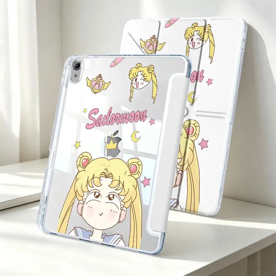 Funny Sailormoon With Pen Slot Cover Tablet Case For Samsung Galaxy Tab S7 FE A9 Plus A11 S9 Plus S10 Lite S8 A8