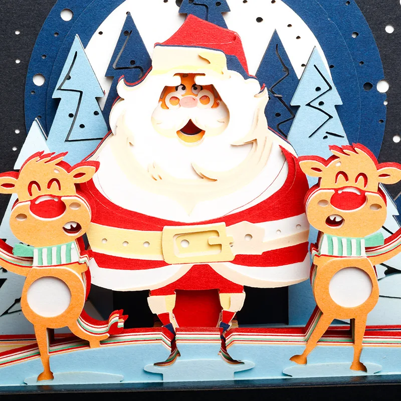 Carta per intaglio a strappo Nota adesiva Stereo 3D Carta natalizia per intaglio Carta per appunti adesiva artigianale culturale e creativo