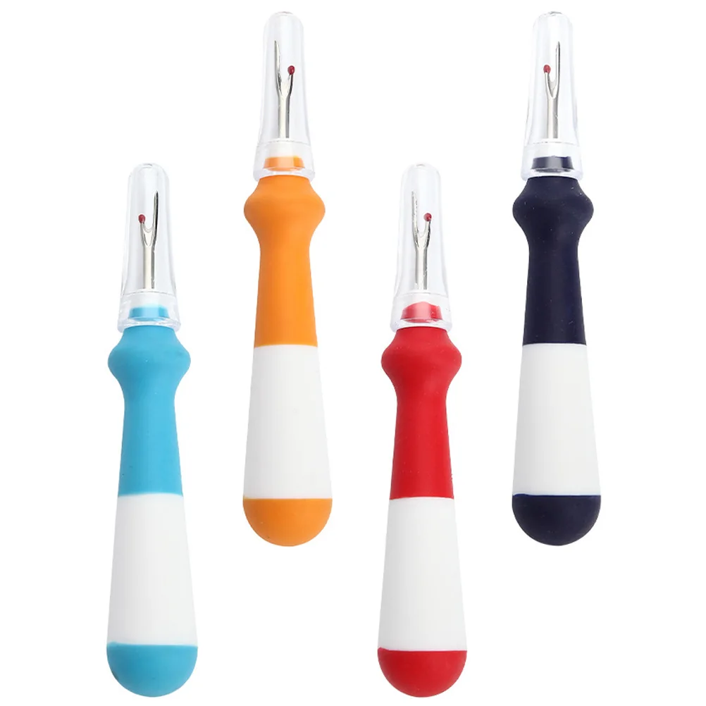 

4 Pcs Seam Ripper Heavy Duty Thread Embroidery Removal Tool Fine Seams Multi Color Ergonomic Design Practical Popular