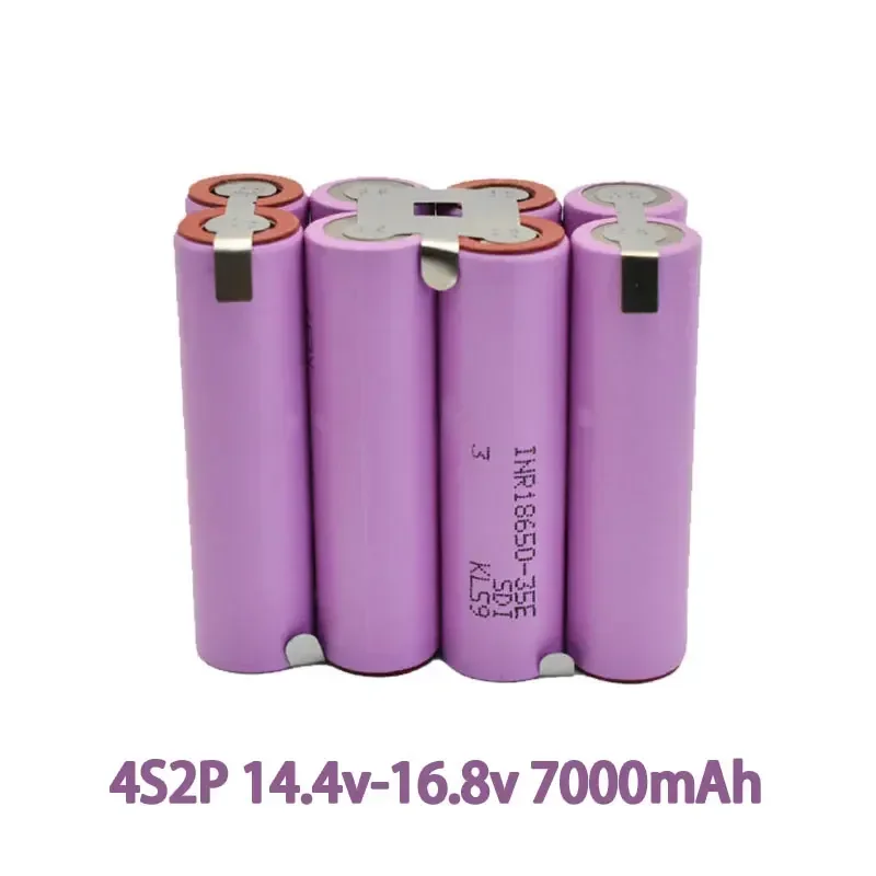 2S1P 3S2P 4S1P 4S2P 5S2P 18650 35E battery pack custom 18650-35E battery welding 3500mAh / 7000mah battery pack 7.4V to 25.2v