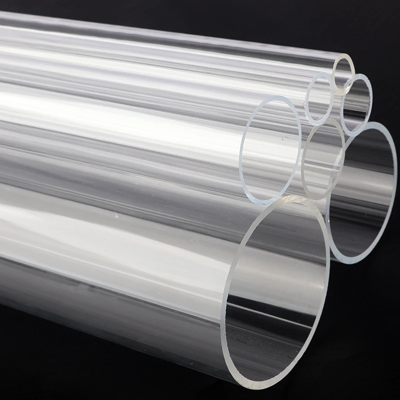 2pcs OD 90mm x ID 80mm/84mm x Length 50cm Acrylic Pipe Transparent Fish Tank Aquarium Supplies Plexiglass Tube Garden Water Pipe