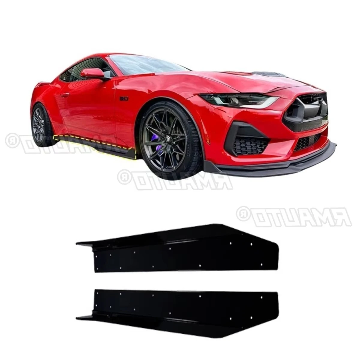 

For Ford Mustang 2024+ Car Side Skirt Lip Spoiler Extension Diffuser Guard Modification Part Car Side Skirt Splitter Apron