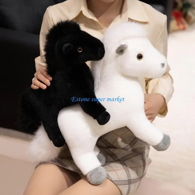 

090B Simulation Horse Plush Toy PP Cotton Decorative Stuffed Animals Toy For Bedroom