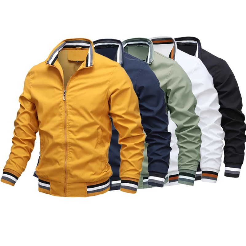 Spring Autumn Bomber Jacket Men Fashion Casual Windbreaker Jacket Coat Men 2023 New Hot Outwear Stand Slim Military Jacket Mens