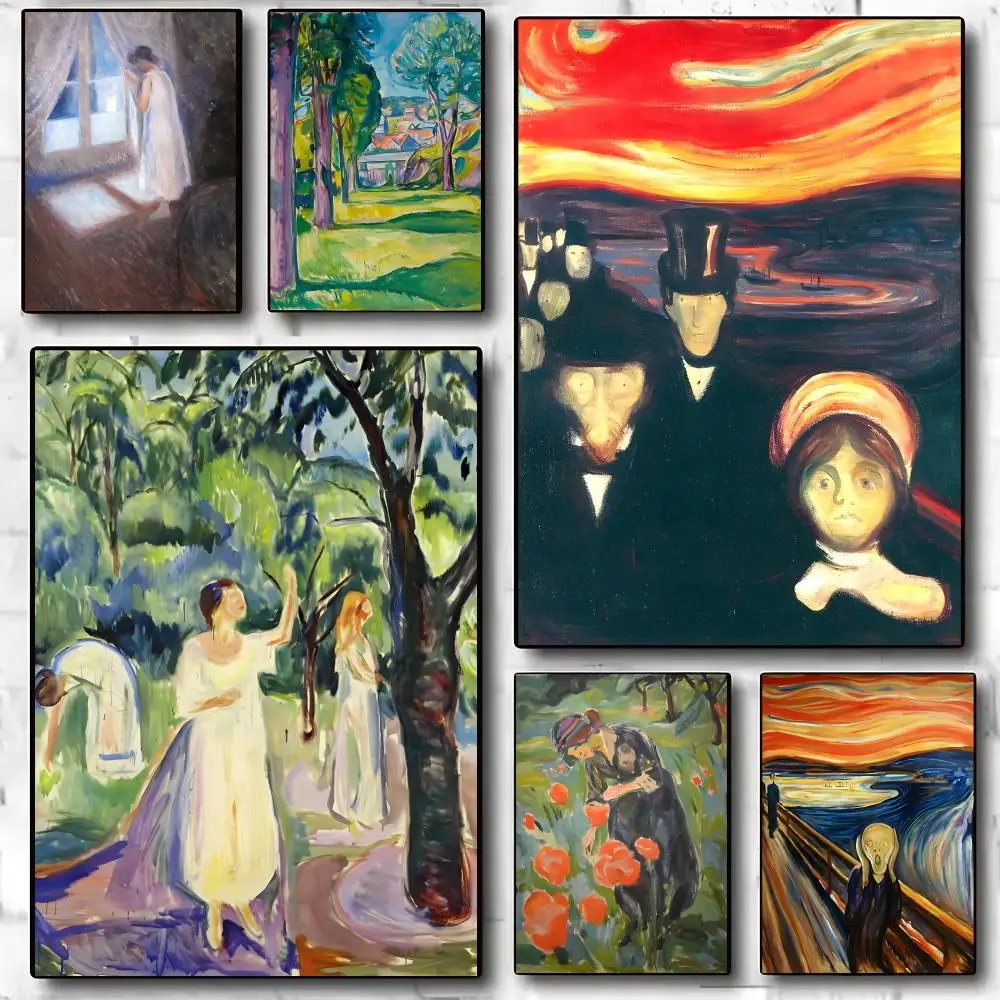 The Painter Of The Modern Soul Edvard Munch-M Poster Decorative Wall Art Stickers Mural For Home Living Room Hallway Decor Gift