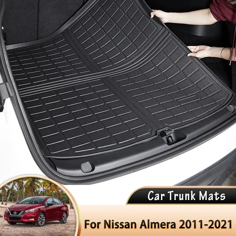 

Car Rear Trunk Mat Waterproof Protective Liner Trunk Tray Floor Mats for Nissan Almera Sunny Latio Versa V-Drive N17 2011~2021