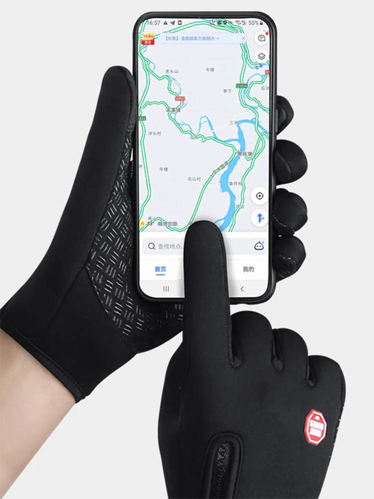 AliExpress 2025 Touchscreen Fleece Warm Gloves Outdoor Cycling Driving Waterproof Cold Gloves Windproof Non Slip Women Men Winter Ski Glove