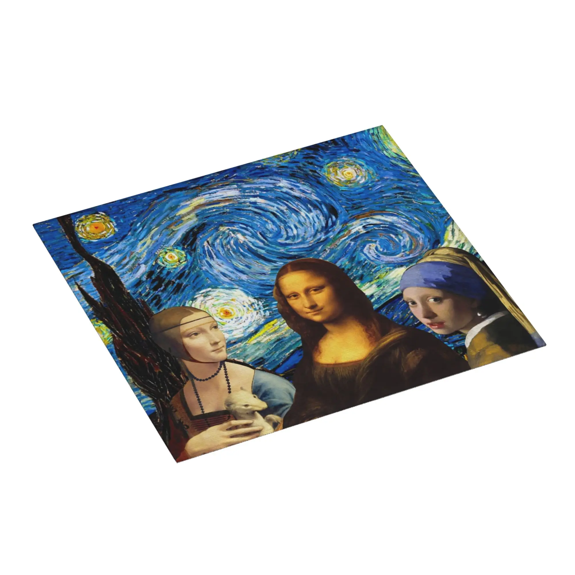 Drying Mat For Kitchen Mona Lisa Girl With Pearl Earring Barware Tableware Oil Proof Vincent Van Gogh Kitchen Sink Drying Pad