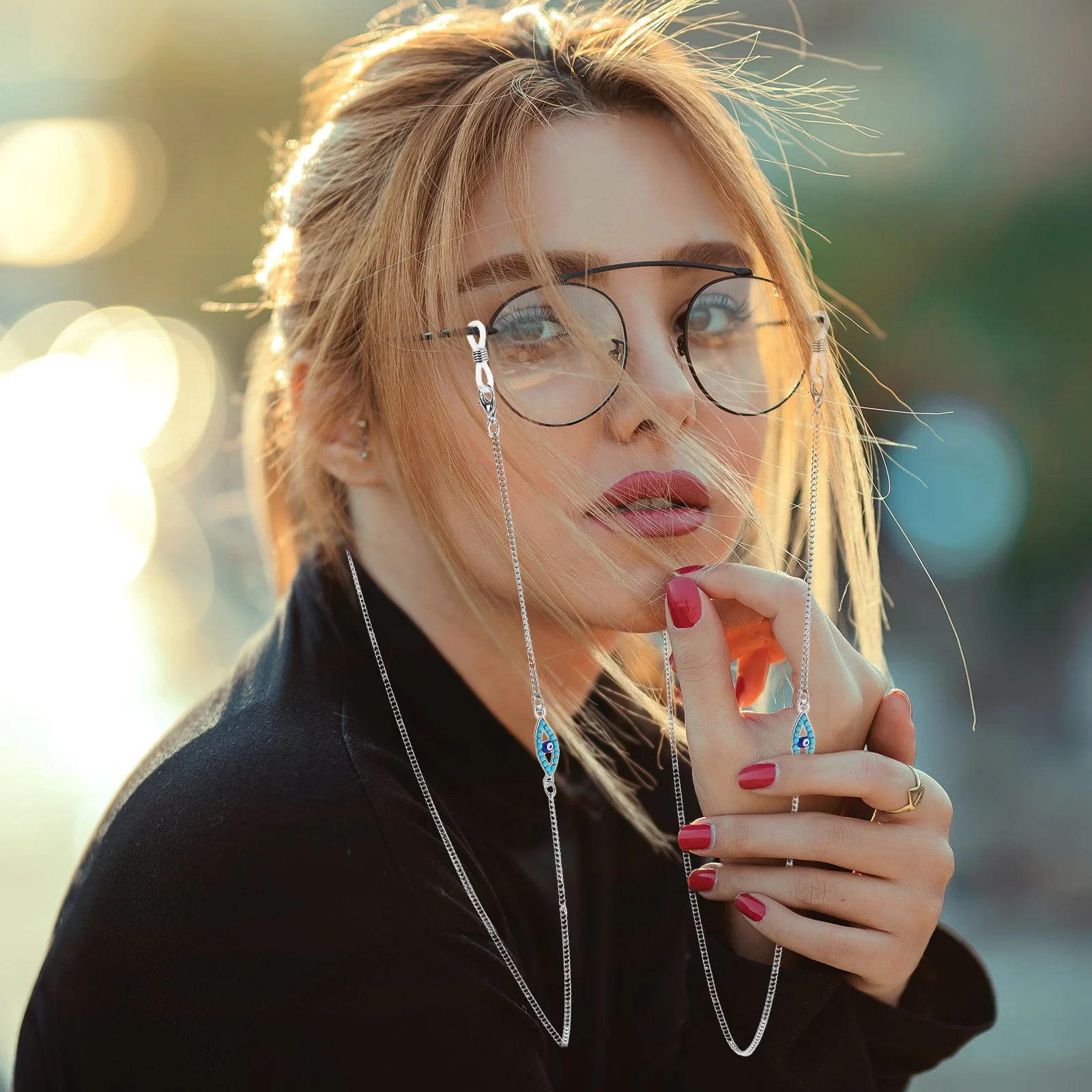 

1Pcs Anti-Slip Glasses Chain Sturdy Decorative Eyeglass Holder Lightweight Perfect for Outdoor Indoor Use Running Hiking Walking