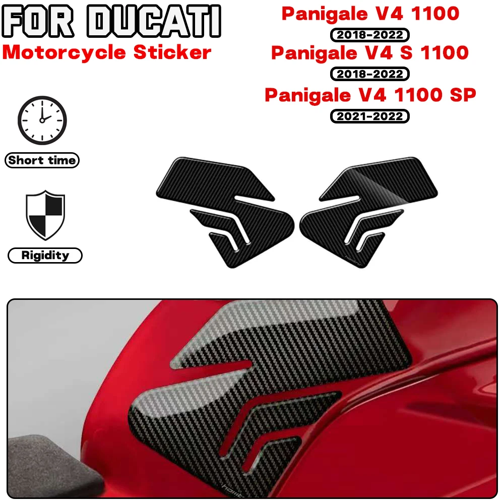 For DUCATI Panigale V4 V4S 1100 Corse SP 2018-2024 Motorcycle Side Fuel Tank Pad Knee Decal Protection Stickers Carbon-look