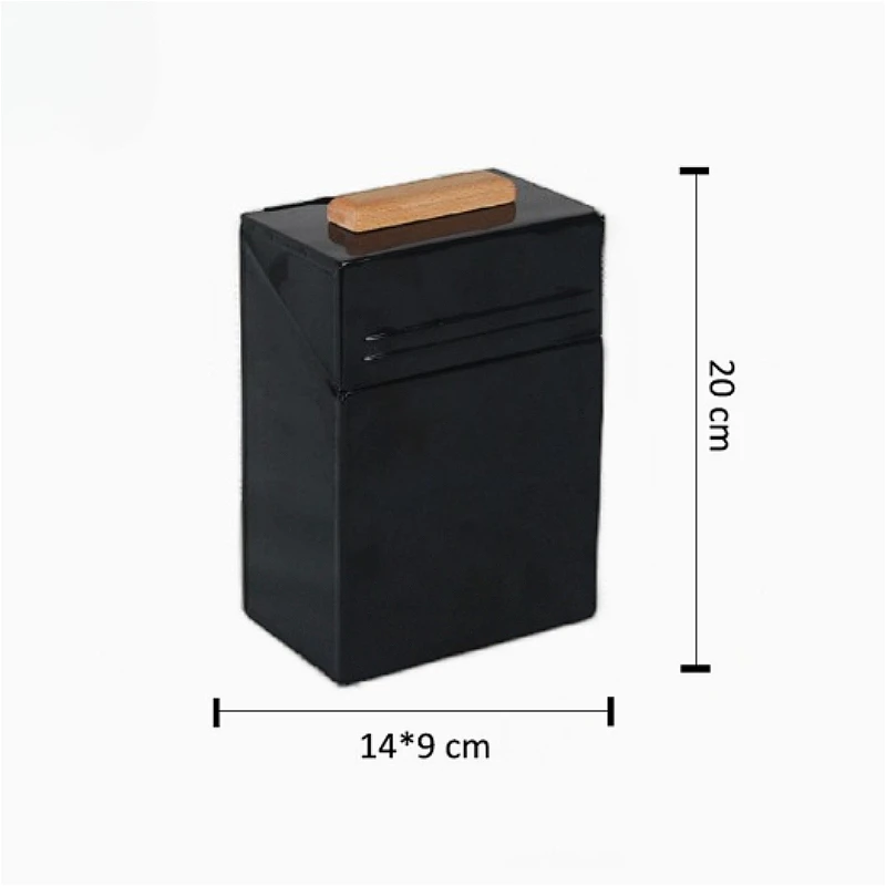 1PCS Metal Firelighter Storage Box with Wooden Knob Flip Lid for Fireplace Wood Stove Accessories Fire Starter Pellet Container