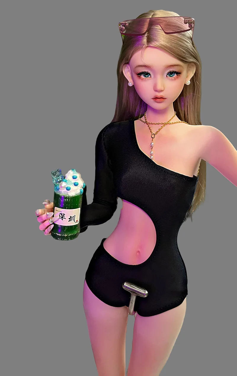 【Only Clothes】1/3 1/4 Dolls Clothes Irregular Waist Off-Shoulder Jumpsuit Bikini Sexy Swimsuit for as60 FAN/FF Body DIY