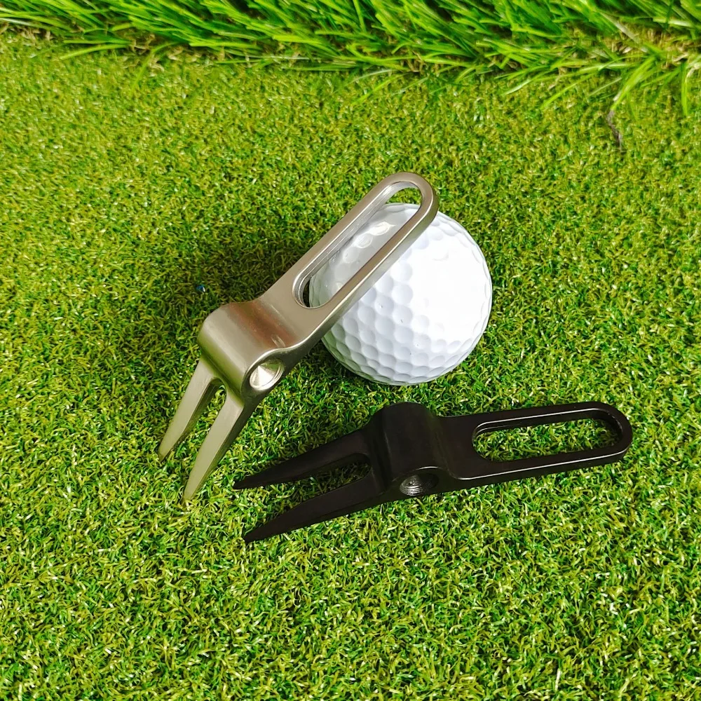 Golf Ball Marker Zinc Alloy Golf Divot Repair Tool Lawn Maintenance Groove Clean Golf Green Fork Ergonomic Sturdy Golf Repair