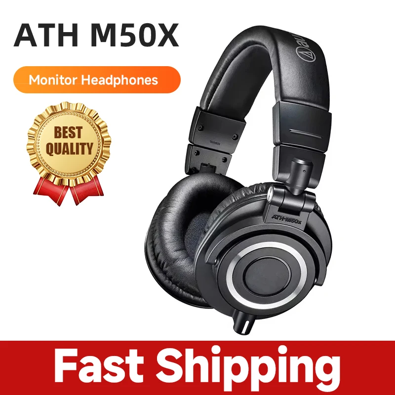 Casque de surveillance de studio ferm ATH-M50X avec pilotes de 45 mm et audio haute fidlit pour l'enregistrement et la mixage