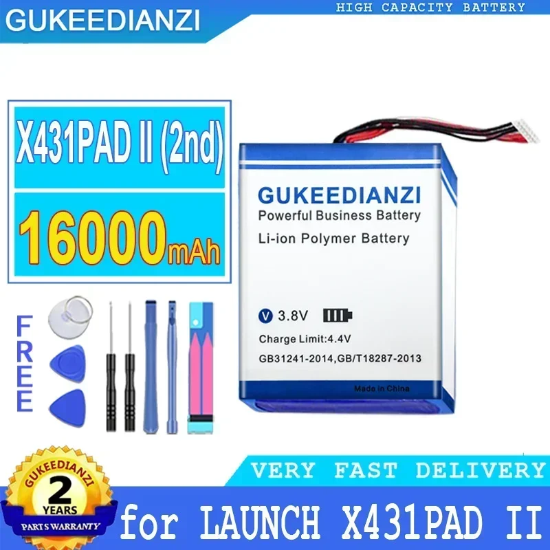 

16000mAh Rechargeable High Capacity Replacement Battery For LAUNCH X431 PAD II 2 pad2